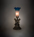 Meyda Lighting Lighting 13" High Pink/Blue Tiffany Pond Lily Twin Cherub Accent Lamp