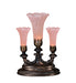 Meyda Lighting Lighting 13" High Pink Tiffany Pond Lily 3 LT Mantelabra Accent Lamp
