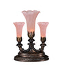 Meyda Lighting Lighting 13" High Pink Tiffany Pond Lily 3 LT Mantelabra Accent Lamp