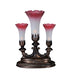 Meyda Lighting Lighting 13" High Pink/White Tiffany Pond Lily 3 LT Mantelabra Accent Lamp