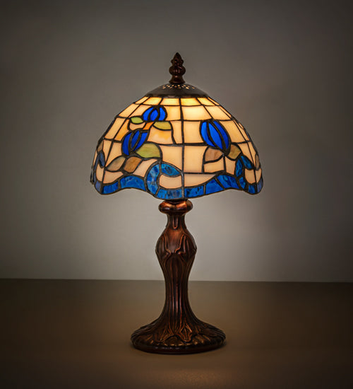 Meyda Lighting Lighting 13" High Roseborder Mini Lamp