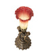 Meyda Lighting Lighting 13" High Seafoam/Cranberry Tiffany Pond Lily Twin Cherub Accent Lamp