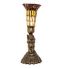 Meyda Lighting Lighting 13" High Stained Glass Pond Lily Twin Cherub Accent Lamp