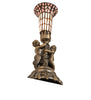 Meyda Lighting Lighting 13" High Stained Glass Pond Lily Twin Cherub Accent Lamp