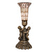Meyda Lighting Lighting 13" High Stained Glass Pond Lily Twin Cherub Accent Lamp