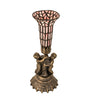 Meyda Lighting Lighting 13" High Stained Glass Pond Lily Twin Cherub Accent Lamp