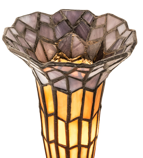 Meyda Lighting Lighting 13" High Stained Glass Pond Lily Twin Cherub Accent Lamp