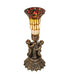 Meyda Lighting Lighting 13" High Stained Glass Pond Lily Twin Cherub Accent Lamp
