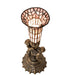 Meyda Lighting Lighting 13" High Stained Glass Pond Lily Twin Cherub Accent Lamp