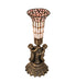Meyda Lighting Lighting 13" High Stained Glass Pond Lily Twin Cherub Accent Lamp