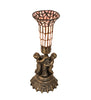 Meyda Lighting Lighting 13" High Stained Glass Pond Lily Twin Cherub Accent Lamp