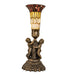 Meyda Lighting Lighting 13" High Stained Glass Pond Lily Twin Cherub Accent Lamp