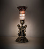 Meyda Lighting Lighting 13" High Stained Glass Pond Lily Twin Cherub Accent Lamp