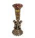 Meyda Lighting Lighting 13" High Stained Glass Pond Lily Twin Cherub Accent Lamp