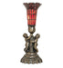 Meyda Lighting Lighting 13" High Stained Glass Pond Lily Twin Cherub Accent Lamp