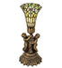 Meyda Lighting Lighting 13" High Stained Glass Pond Lily Twin Cherub Accent Lamp