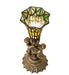 Meyda Lighting Lighting 13" High Stained Glass Pond Lily Twin Cherub Accent Lamp