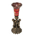 Meyda Lighting Lighting 13" High Stained Glass Pond Lily Twin Cherub Accent Lamp