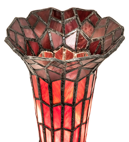 Meyda Lighting Lighting 13" High Stained Glass Pond Lily Twin Cherub Accent Lamp