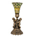 Meyda Lighting Lighting 13" High Stained Glass Pond Lily Twin Cherub Accent Lamp