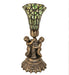 Meyda Lighting Lighting 13" High Stained Glass Pond Lily Twin Cherub Accent Lamp