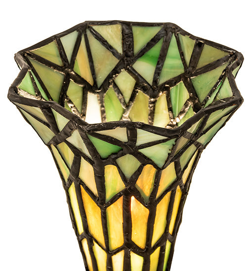 Meyda Lighting Lighting 13" High Stained Glass Pond Lily Twin Cherub Accent Lamp