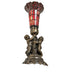 Meyda Lighting Lighting 13" High Stained Glass Pond Lily Twin Cherub Accent Lamp