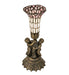 Meyda Lighting Lighting 13" High Stained Glass Pond Lily Twin Cherub Accent Lamp