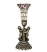 Meyda Lighting Lighting 13" High Stained Glass Pond Lily Twin Cherub Accent Lamp