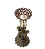 Meyda Lighting Lighting 13" High Stained Glass Pond Lily Twin Cherub Accent Lamp