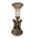 Meyda Lighting Lighting 13" High Stained Glass Pond Lily Twin Cherub Accent Lamp