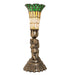 Meyda Lighting Lighting 13" High Stained Glass Pond Lily Twin Cherub Accent Lamp