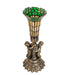 Meyda Lighting Lighting 13" High Stained Glass Pond Lily Twin Cherub Accent Lamp