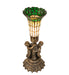 Meyda Lighting Lighting 13" High Stained Glass Pond Lily Twin Cherub Accent Lamp
