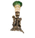 Meyda Lighting Lighting 13" High Stained Glass Pond Lily Twin Cherub Accent Lamp