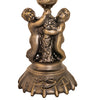 Meyda Lighting Lighting 13" High Stained Glass Pond Lily Twin Cherub Accent Lamp