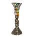 Meyda Lighting Lighting 13" High Stained Glass Pond Lily Twin Cherub Mini Lamp