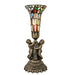 Meyda Lighting Lighting 13" High Stained Glass Pond Lily Twin Cherub Mini Lamp