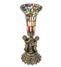 Meyda Lighting Lighting 13" High Stained Glass Pond Lily Twin Cherub Mini Lamp