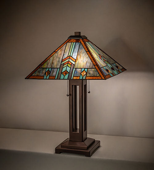 Meyda Lighting Lighting 13" High Tiffany Hanginghead Dragonfly Cherub Accent Lamp