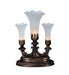 Meyda Lighting Lighting 13" High White Tiffany Pond Lily 3 LT Mantelabra Accent Lamp