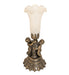 Meyda Lighting Lighting 13" High White Tiffany Pond Lily Twin Cherub Accent Lamp