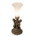 Meyda Lighting Lighting 13" High White Tiffany Pond Lily Twin Cherub Accent Lamp