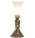 Meyda Lighting Lighting 13" High White Tiffany Pond Lily Twin Cherub Accent Lamp