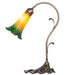 Meyda Lighting Lighting 15" High Amber/Green Tiffany Pond Lily Accent Lamp