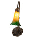 Meyda Lighting Lighting 15" High Amber/Green Tiffany Pond Lily Accent Lamp