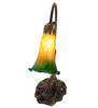 Meyda Lighting Lighting 15" High Amber/Green Tiffany Pond Lily Accent Lamp