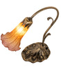 Meyda Lighting Lighting 15" High Amber/Purple Tiffany Pond Lily Accent Lamp