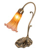 Meyda Lighting Lighting 15" High Amber/Purple Tiffany Pond Lily Accent Lamp