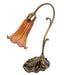 Meyda Lighting Lighting 15" High Amber/Purple Tiffany Pond Lily Accent Lamp